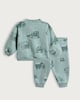 image 2 of F&F Baby 2-Piece Cotton Blend Digger Print Sweatshirt and Joggers Set in Mint