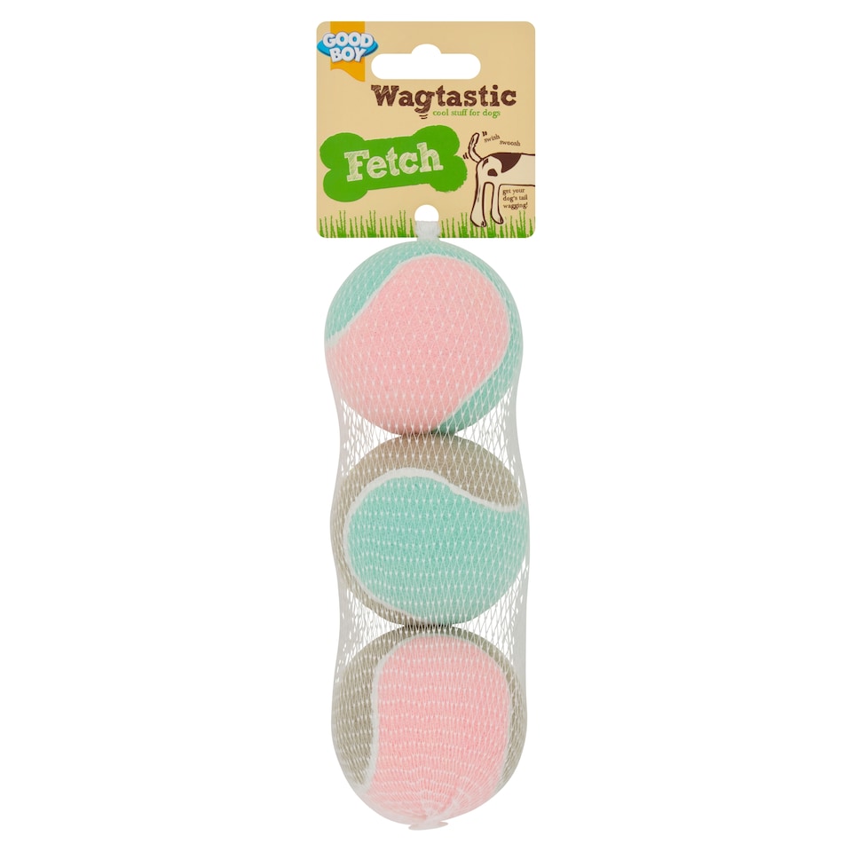Good Boy Wagtastic Dog Tennis Balls 3 Pack