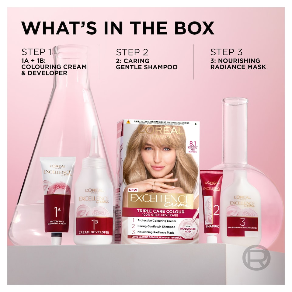 image 1 of L'Oreal Paris Excellence Core 8.1 Natural Ash Blonde Permanent Hair Dye