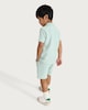 image 3 of F&F Boys 2-Piece Cotton Rich Textured Polo Shirt and Shorts Set in Mint