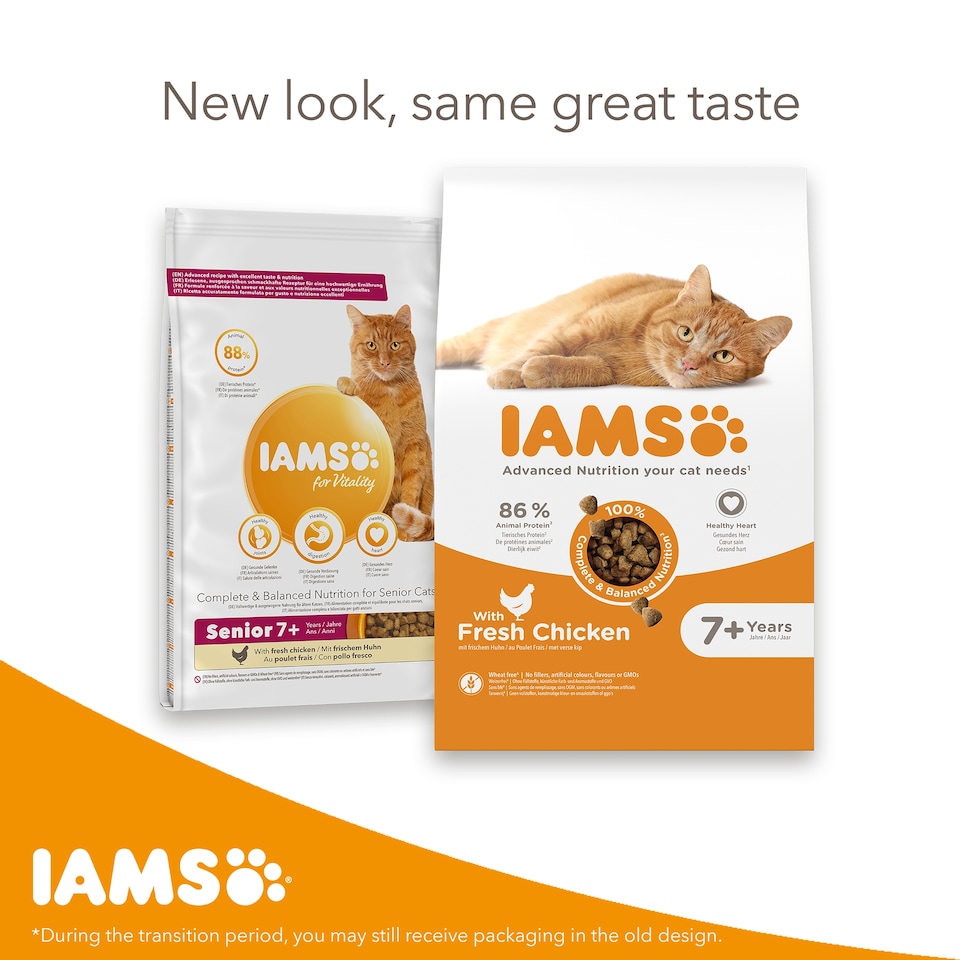 image 1 of Iams Senior Cat Food with Fresh Chicken 2kg