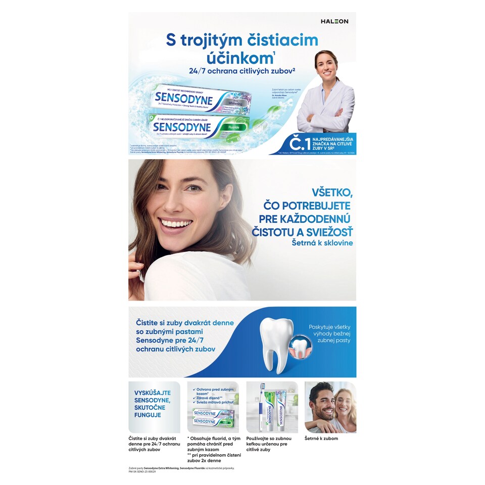 obrázok 1 z Sensodyne Extra Whitening zubná pasta s fluoridom 2 x 75 ml