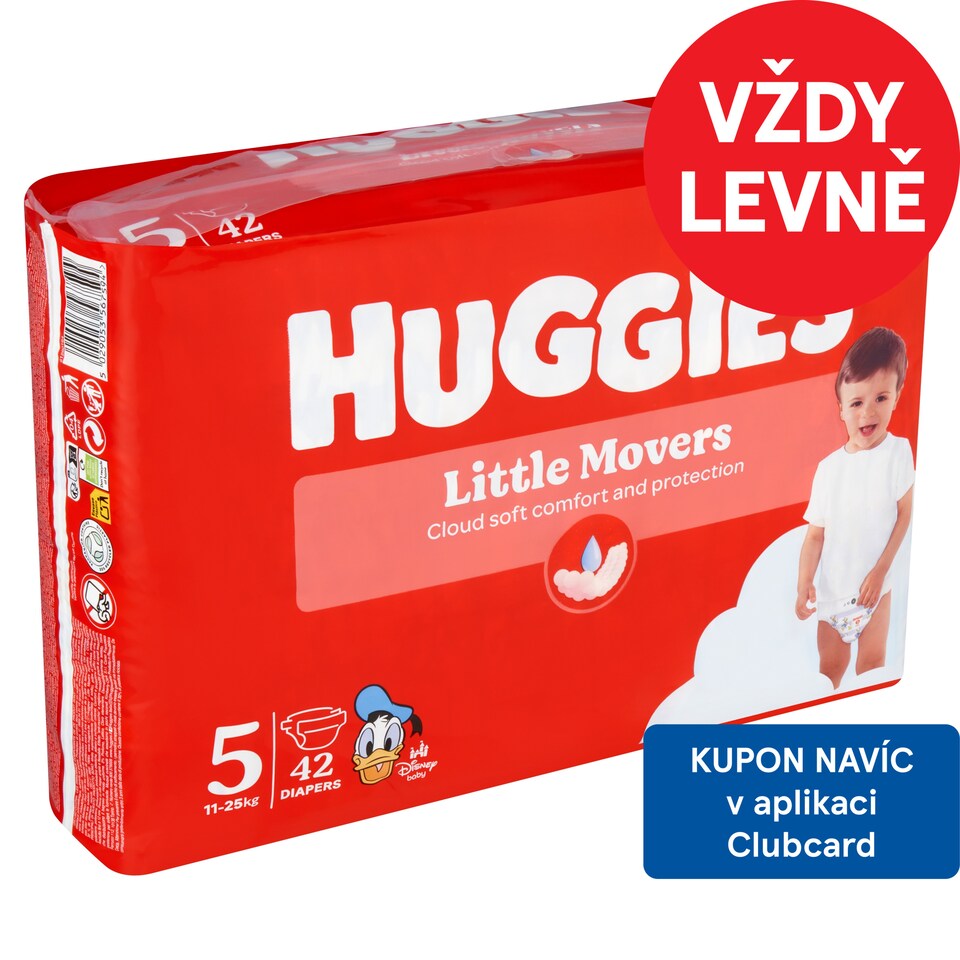 Huggies Little Movers plenky velikost 5 pro děti 11-25kg 42 ks