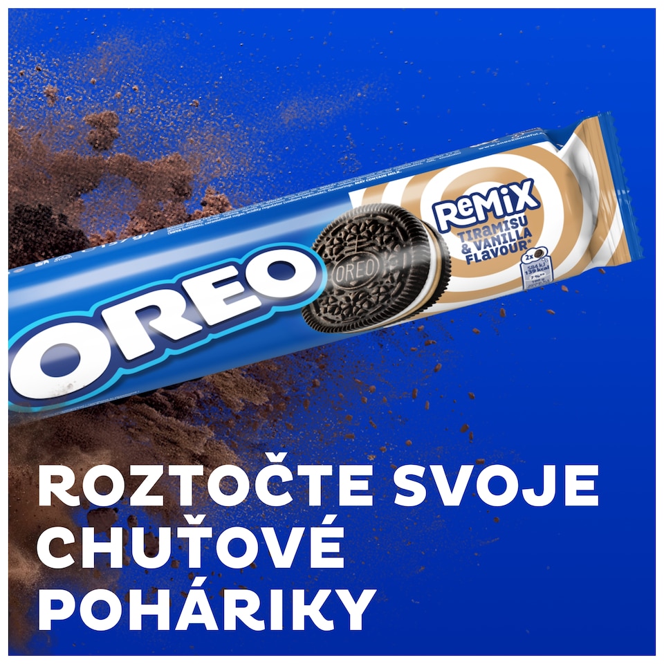 image 1 of OREO Remix Tiramisu and Vanilla flavour Cocoa Sandwich Cookies 11 cookies 157 g