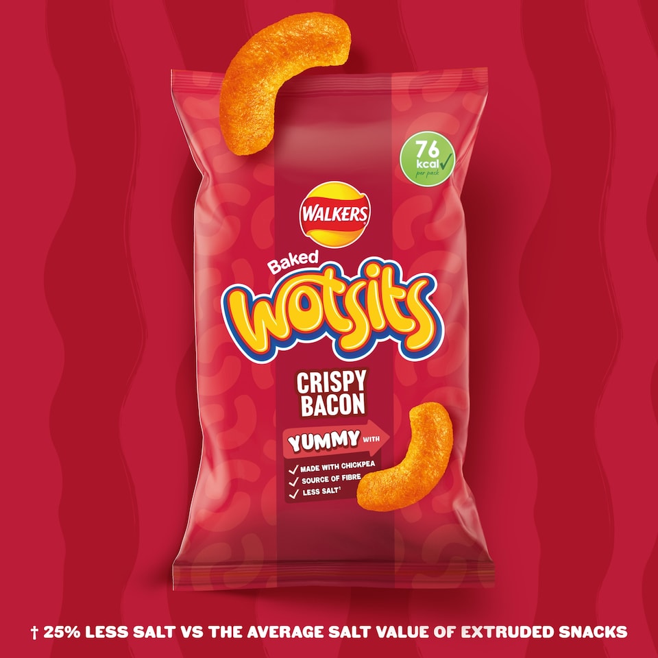 image 1 of Walkers Wotsits Crispy Bacon Multipack Crisps 6 x 16g
