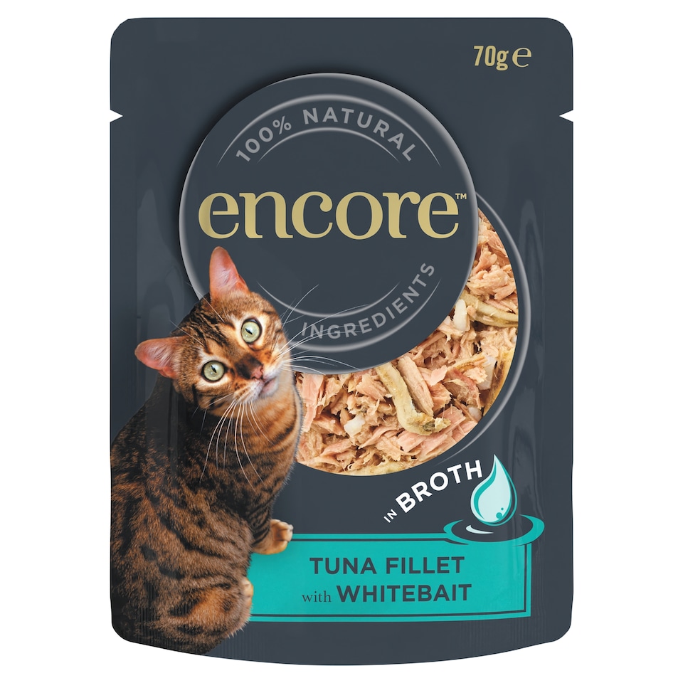 image 1 of Encore Cat Food Tuna & Whitebait Pouch 70G