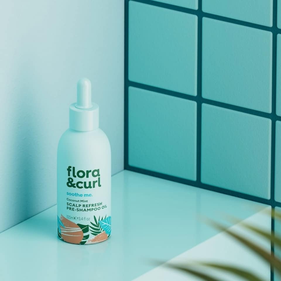 image 1 of Flora & Curl Coconut Mint Scalp Refresh Pre-Shampoo Oil 100ml