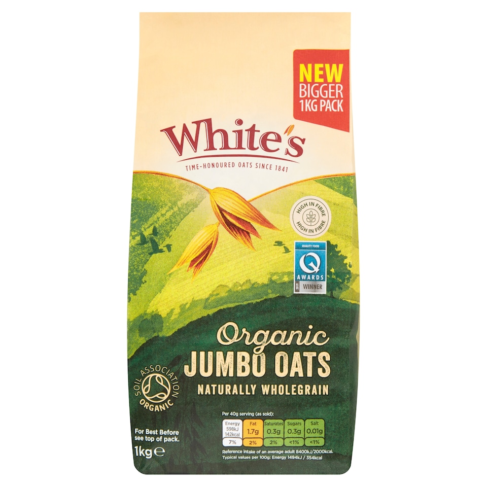 Whites Organic Jumbo Oats 1Kg