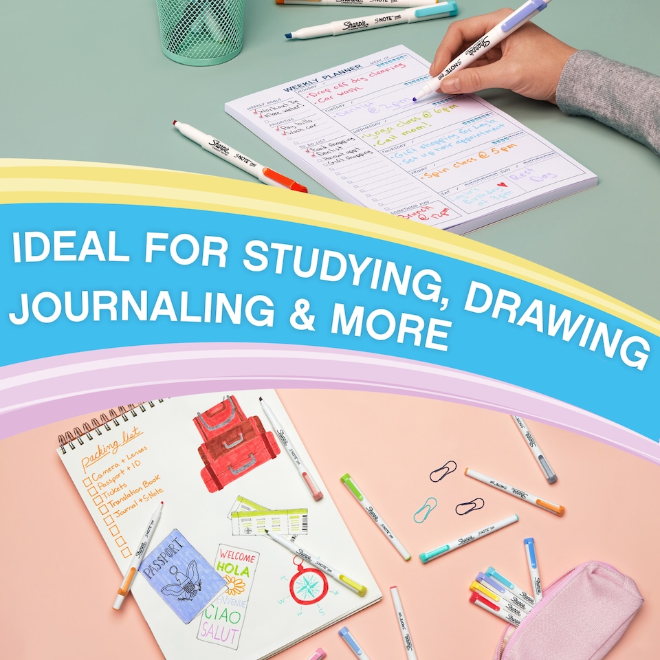 image 1 of Sharpie S Note Duo Tip Highlighters X8