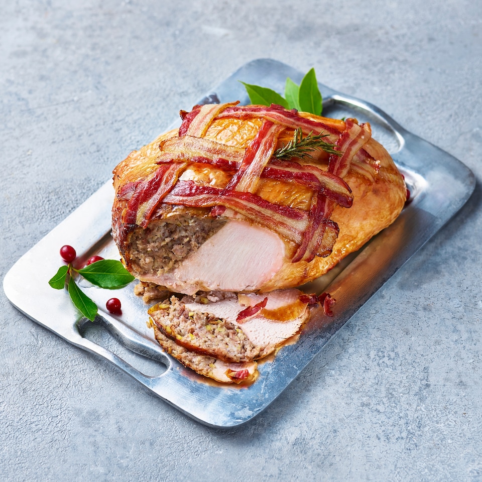 13. Tesco Finest British Free Range Bronze Turkey Crown with a Pork, Cranberry & Chestnut Stuffing Medium 1.85kg - 2.35kg (Serves 8-10)