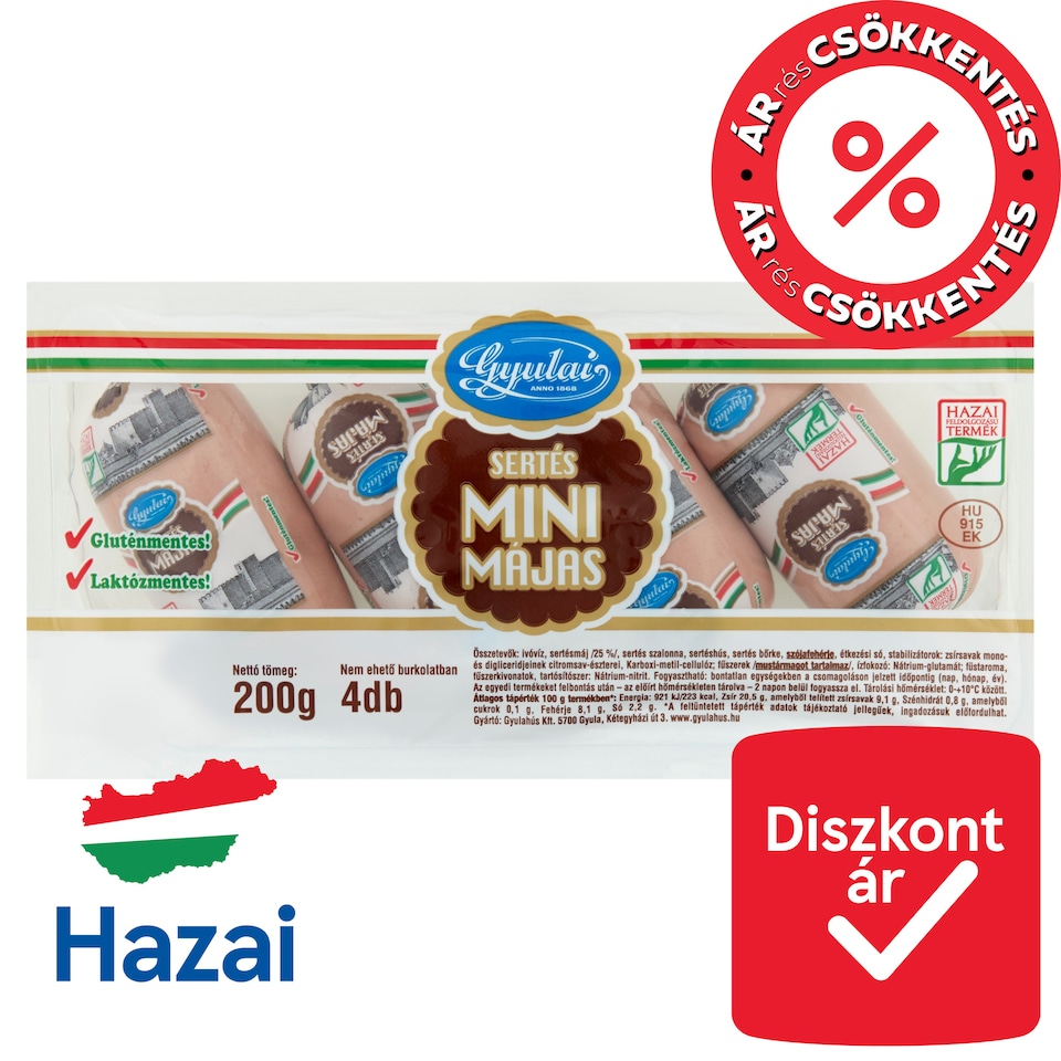 Gyulai mini sertés májas 4 db 200 g