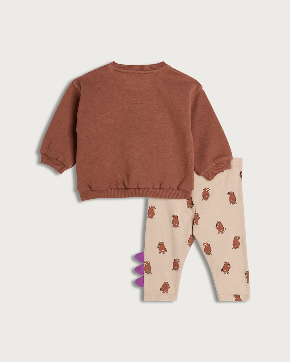 image 1 of The Gruffalo Cotton Rich Sweatshirt and Leggings Set in Med Nude