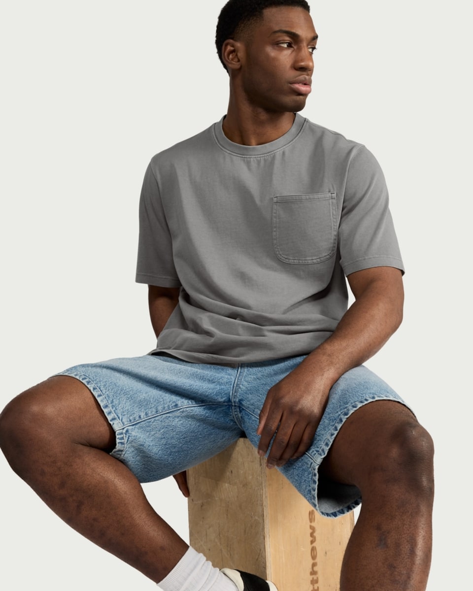 image 1 of RDA Pure Cotton Pocket T-Shirt in Grey
