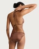 image 3 of F&F High Shine Metallic Trim Bikini Bottoms in Brown