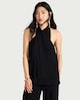 image 3 of F&F Crinkle Textured Co-ord Halterneck Top in Black