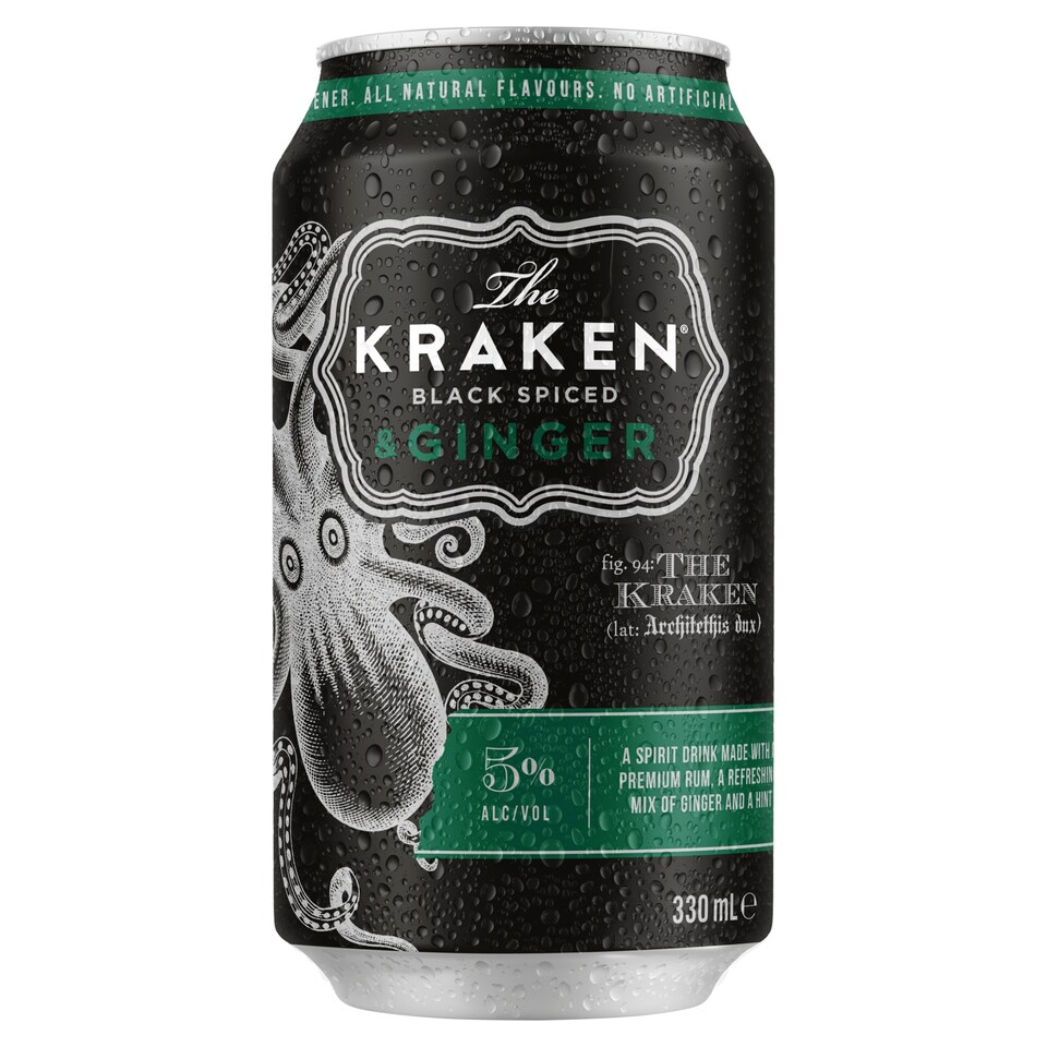 image 1 of The Kraken Black Spiced & Ginger 330ml
