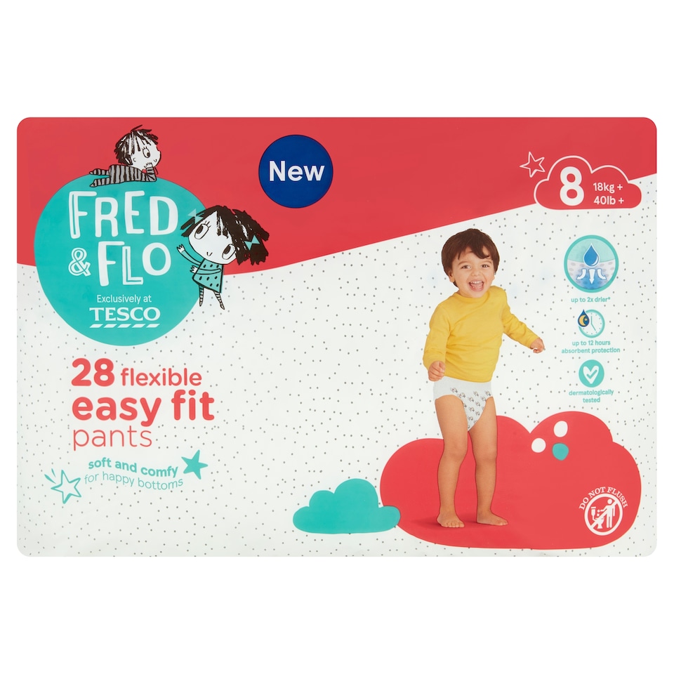 Fred & Flo Easy Fit Pants Size 8 28 Pack