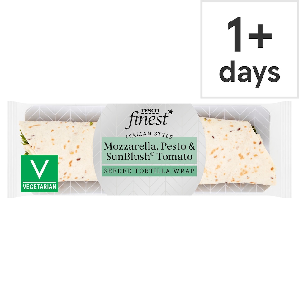 Tesco Finest Seeded Tortilla Wrap - Mozzarella, Pesto & SunBlush Tomato