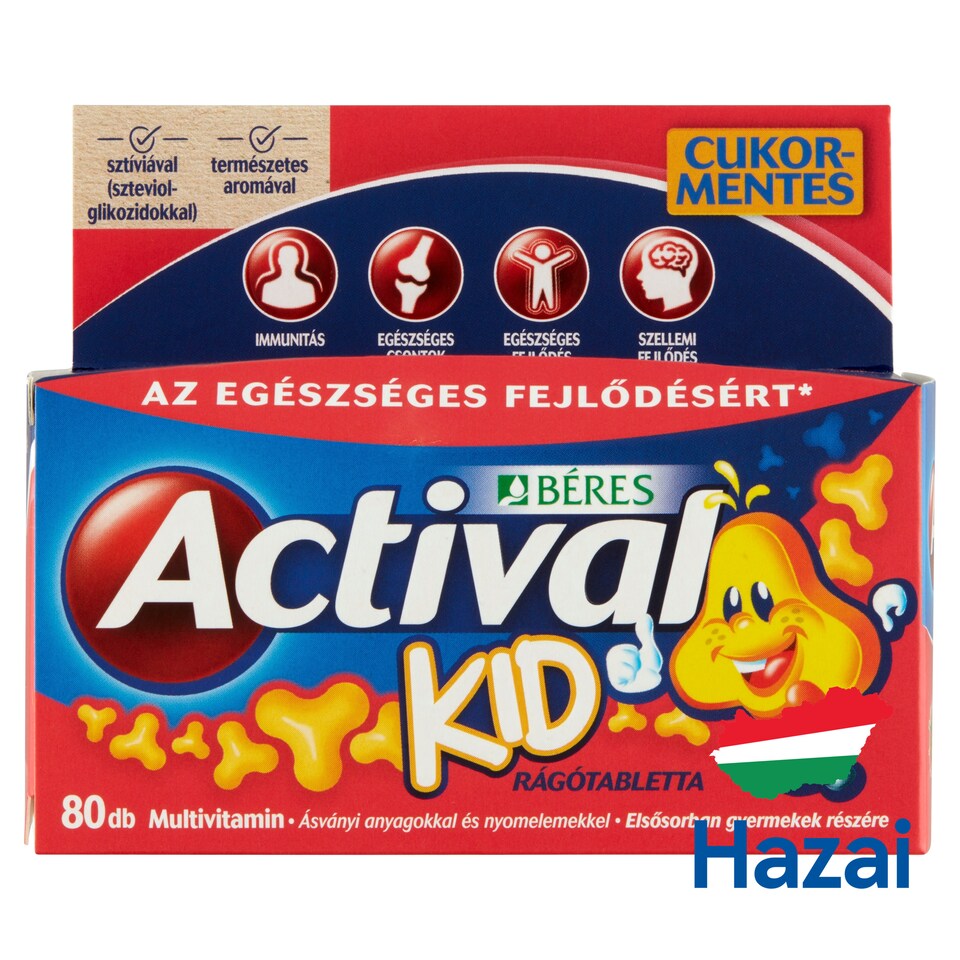Béres Actival Kid rágótabletta komplex étrend-kiegészítő multivitamin 80 x 1 g (80 g)