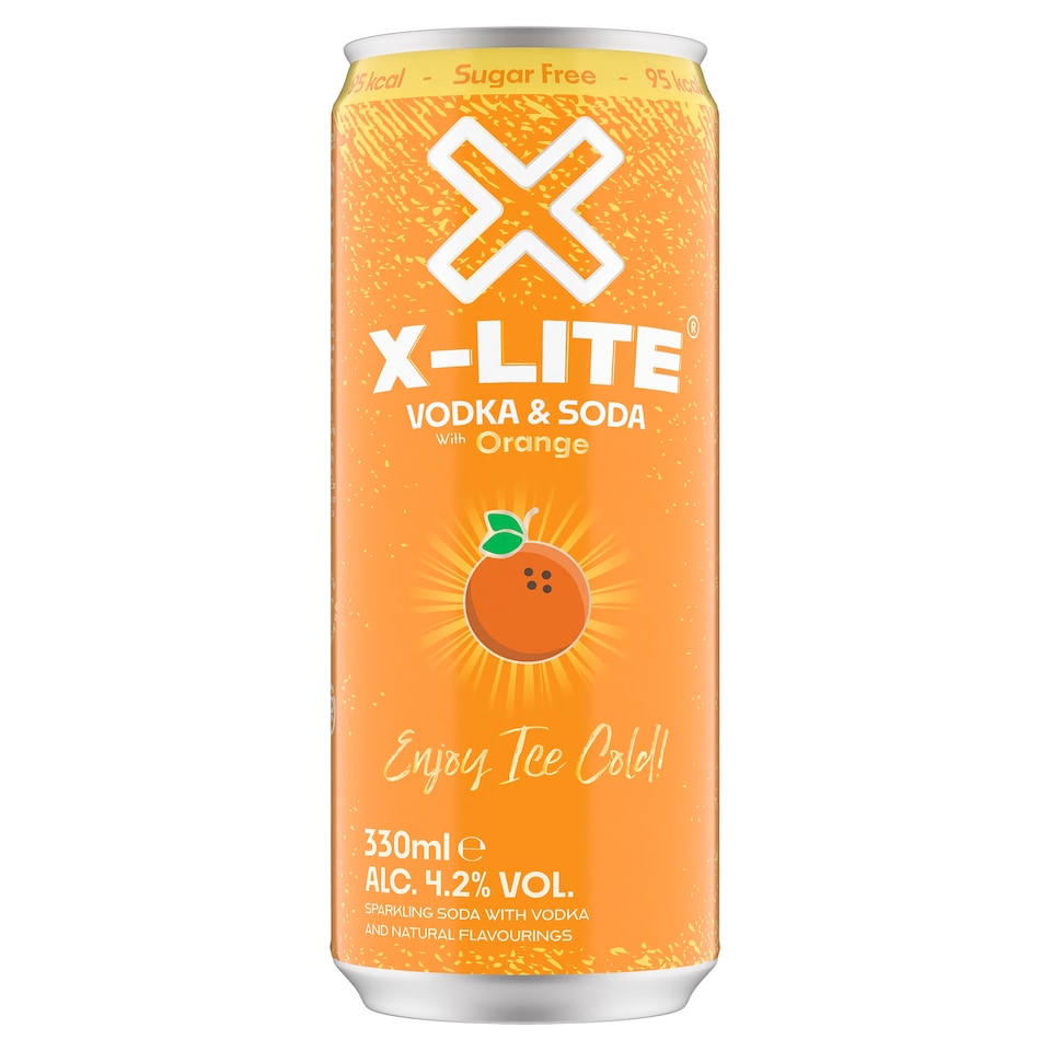 X-Lite Vodka, Soda and Orange 330ml