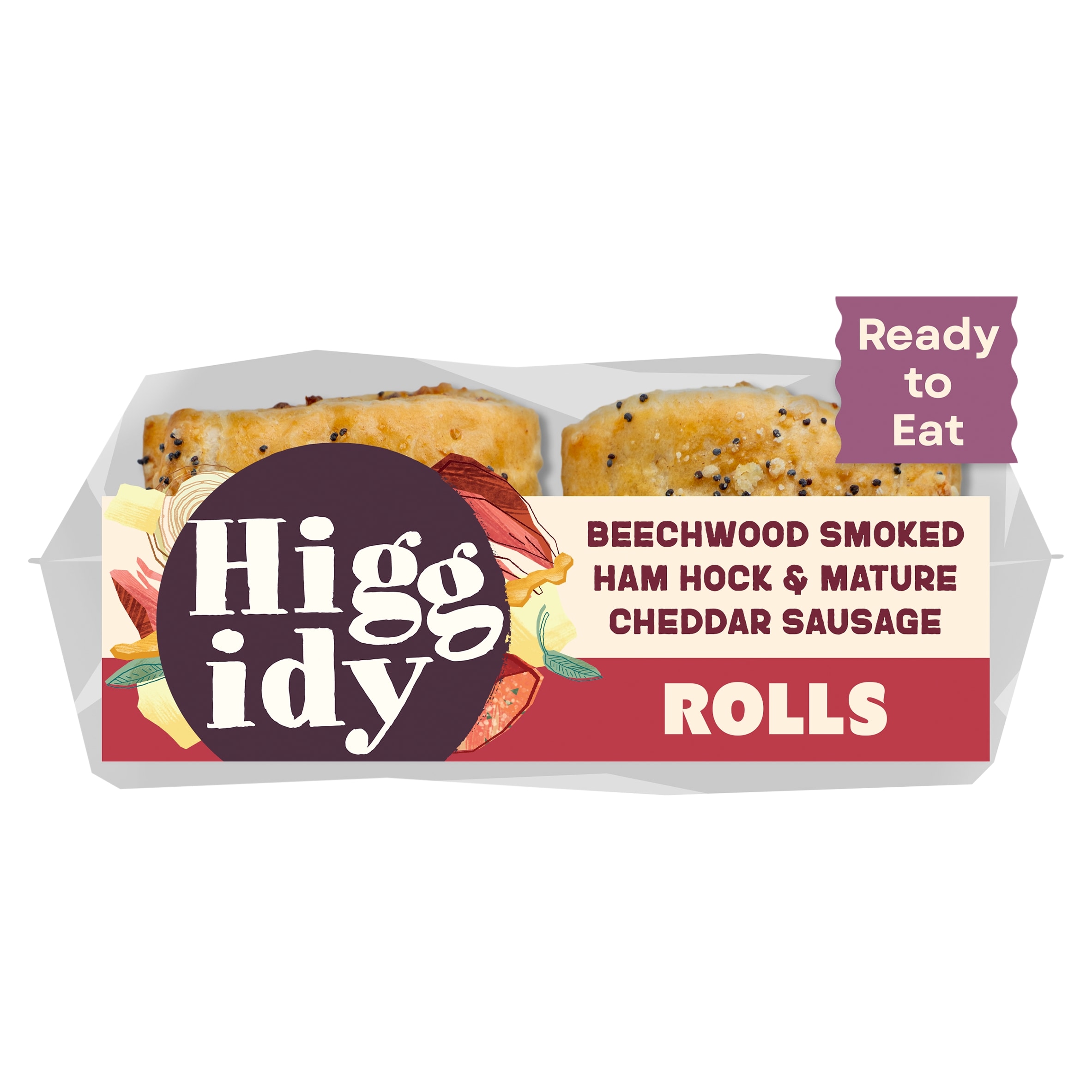Higgidy Ham Hock & Cheddar Sausage Rolls x2 54g