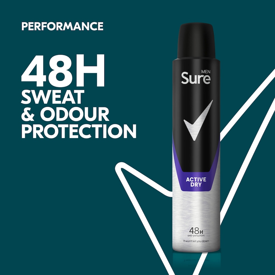 image 1 of Sure Men Active Dry 48h Antiperspirant Deodorant 200ml
