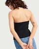image 3 of F&F Cotton Rich Ribbed Halterneck Top in Black