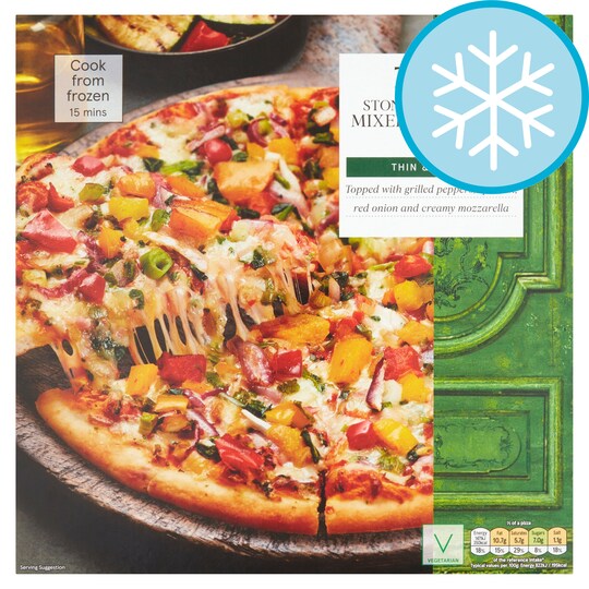 Tesco Stonebaked Mixed Vegetable Pizza 380G Tesco Groceries