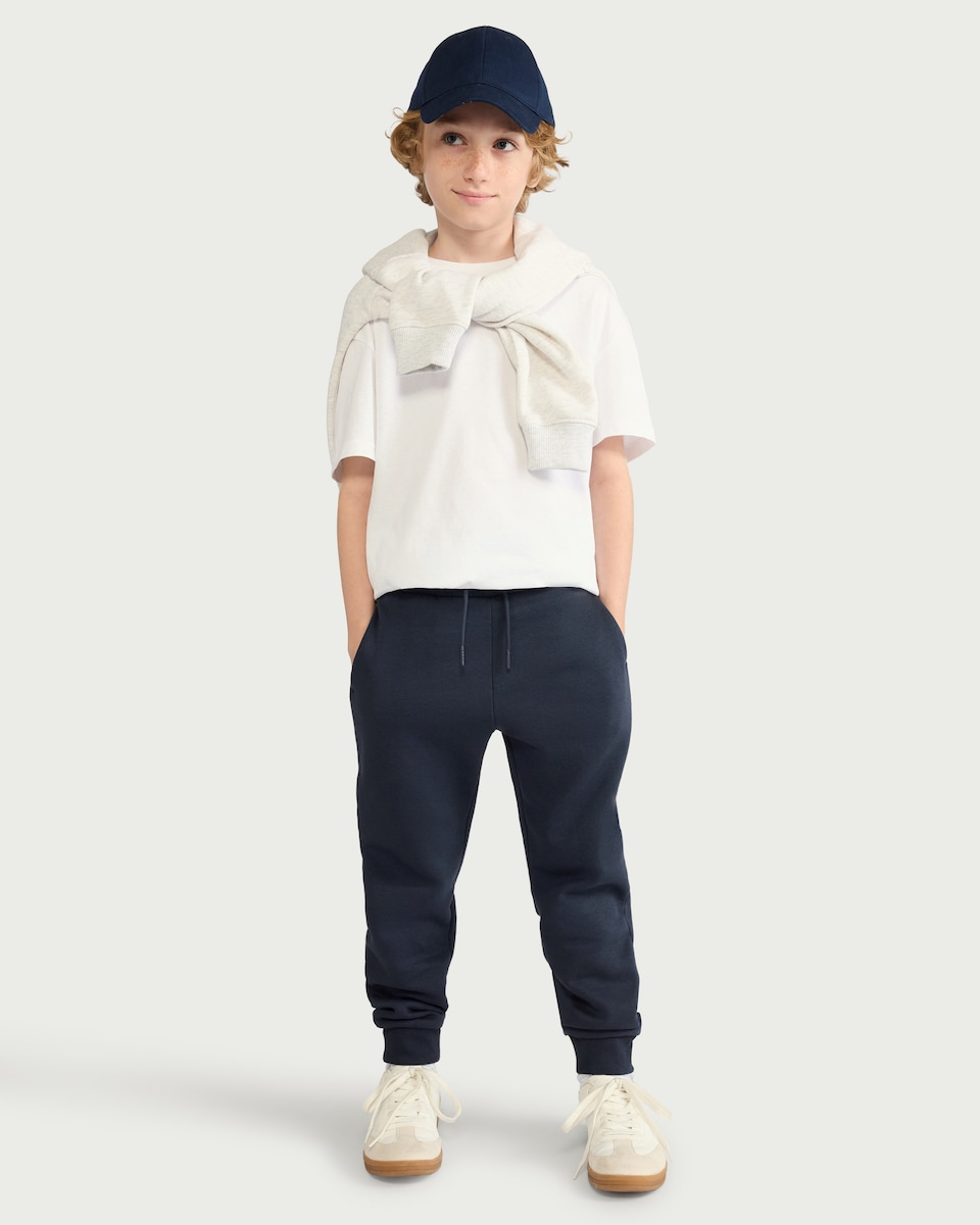 image 1 of F&F Boys 3-Pack Cotton Rich Cuffed Joggers in Black