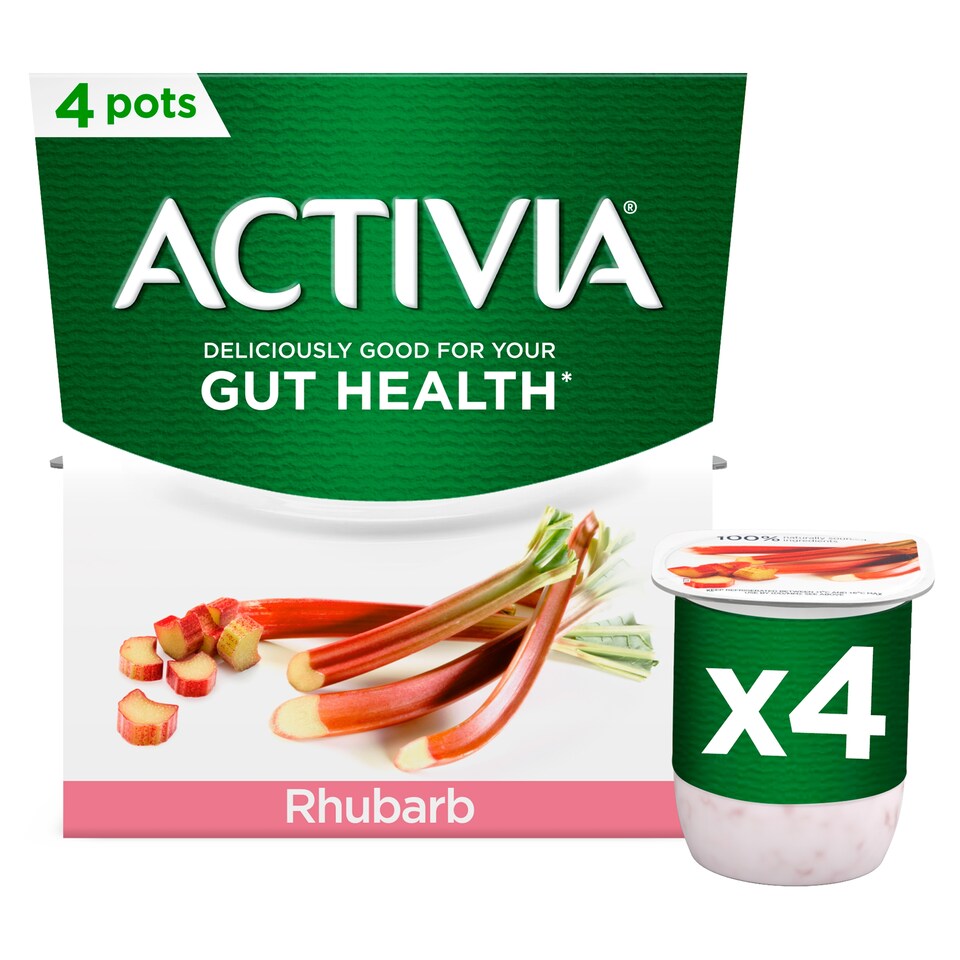 image 1 of Activia Rhubarb Yoghurt 4 X 120G