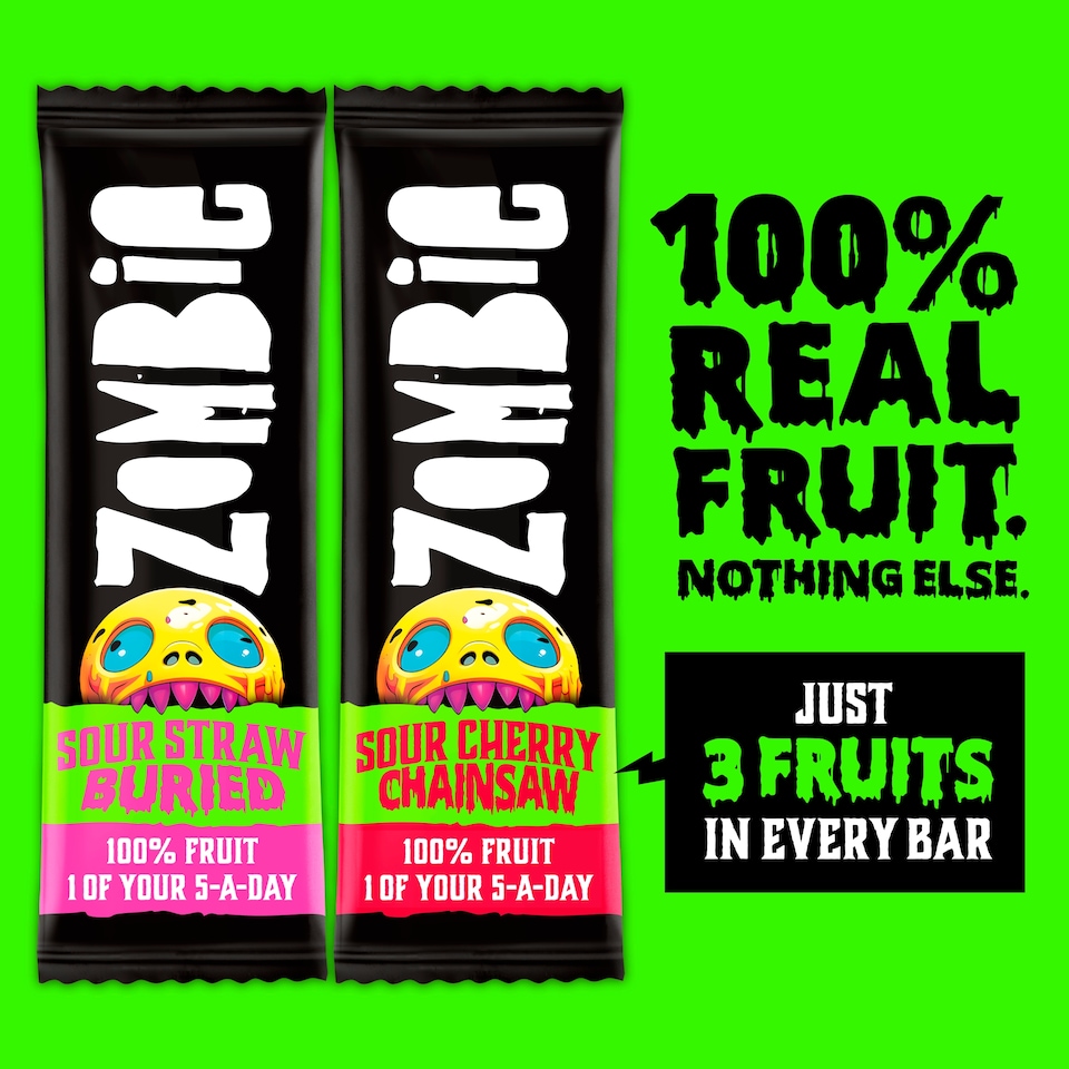 image 1 of Zombie Sours Fruit Bar Variety Multipack 4x25g