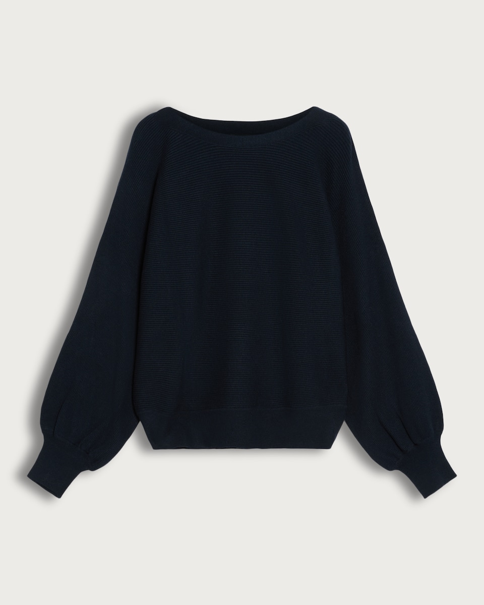 F&F Ribbed Crew Neck Batwing Sleeved Jumper in Navy