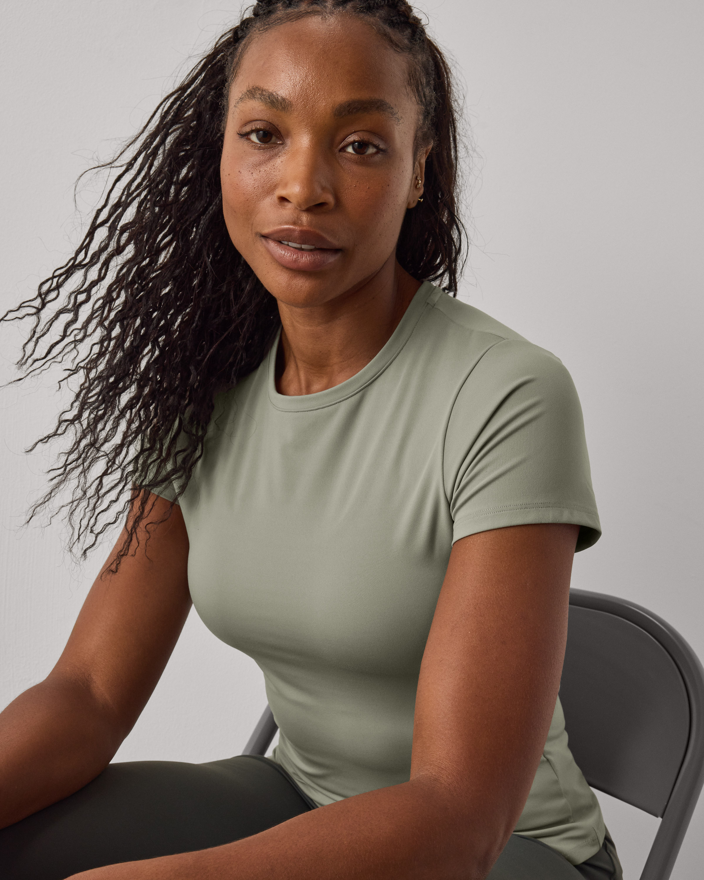 F&F Active EVERYHOUR Short Sleeved T-Shirt  in Green, 18, Womens