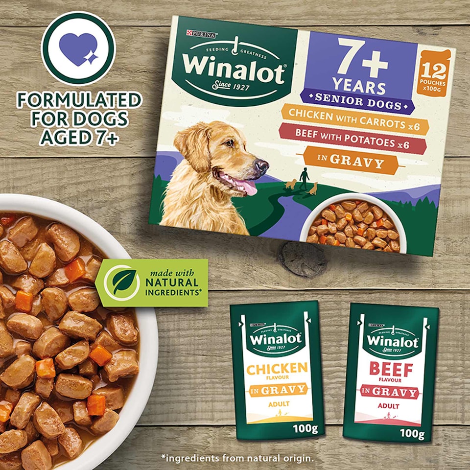 image 1 of Winalot Senior Wet Dog Food Pouches Meat Selection In Gravy 12X100g