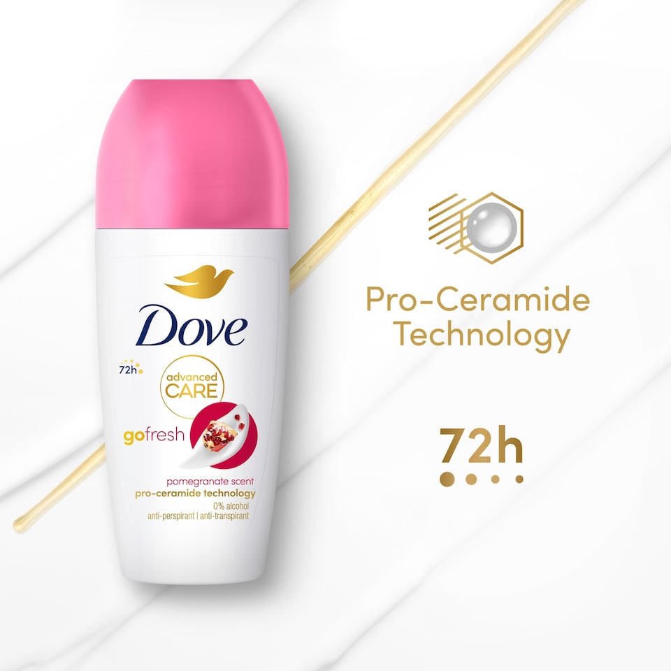 image 1 of Dove Women Go Fresh Pomegranate 72h Advanced Care Roll-On Antiperspirant Deodorant 50ml