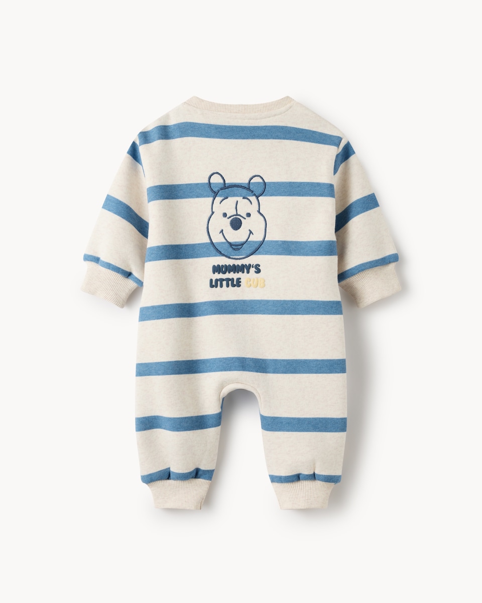 image 1 of Disney Winnie the Pooh Cotton Blend Striped Romper in White