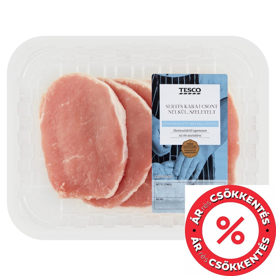 Tesco szeletelt sertés karaj csont nélkül 400 g