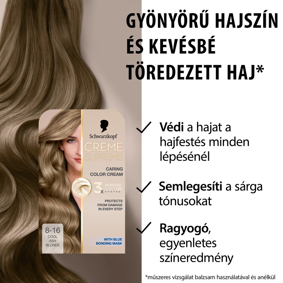 image 1 of Schwarzkopf Creme Supreme Permanent Color Creme 8-16 Cool Ash Light Blonde