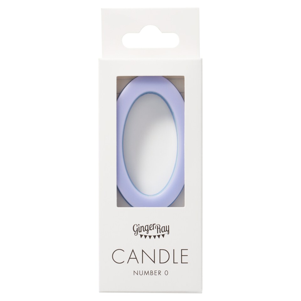 image 1 of Ginger Ray Rainbow Number 0 Candle