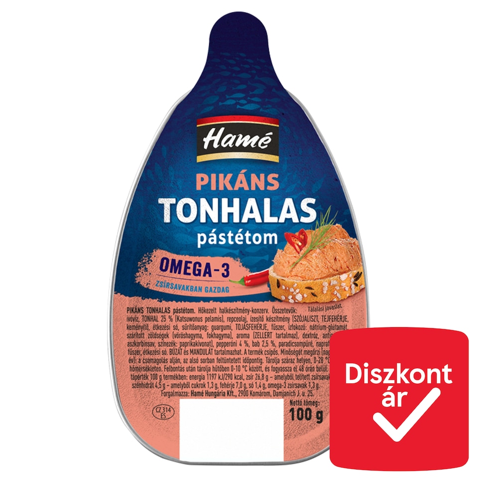 Hamé pikáns tonhalas pástétom 100 g