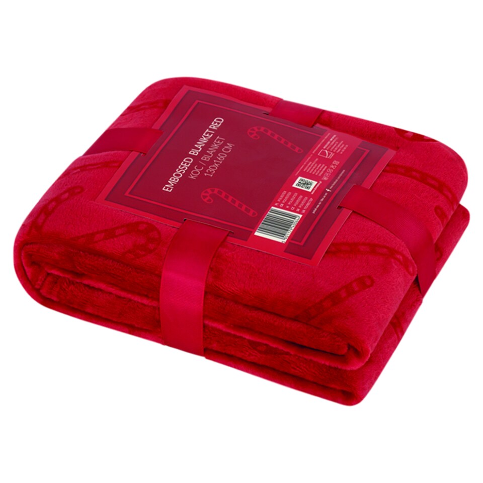 Domarex Embossed Blanket Red 130 cm x 160 cm