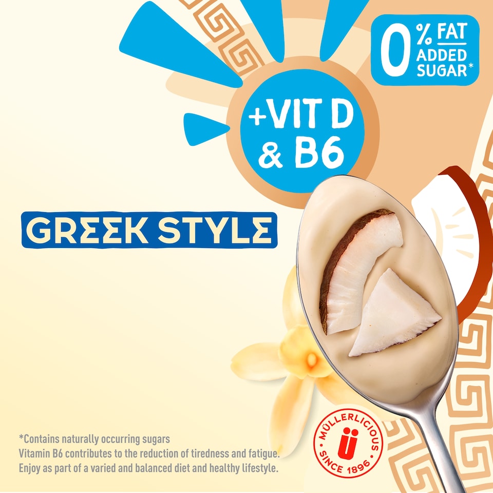 image 1 of Muller Light Greek Style Yogurt - Smooth Coconut & Vanilla 4x115g