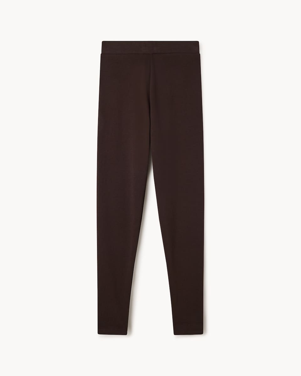 image 1 of F&F Cotton Rich Faux Fur Lined Leggings in Brown