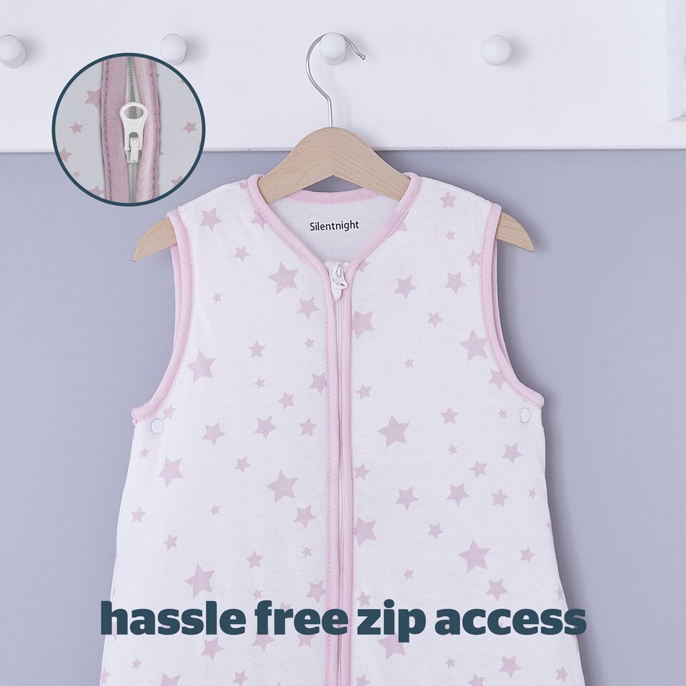 image 1 of Silent Night Baby Sleeping Bag 2.5 Pink 0-6Mths