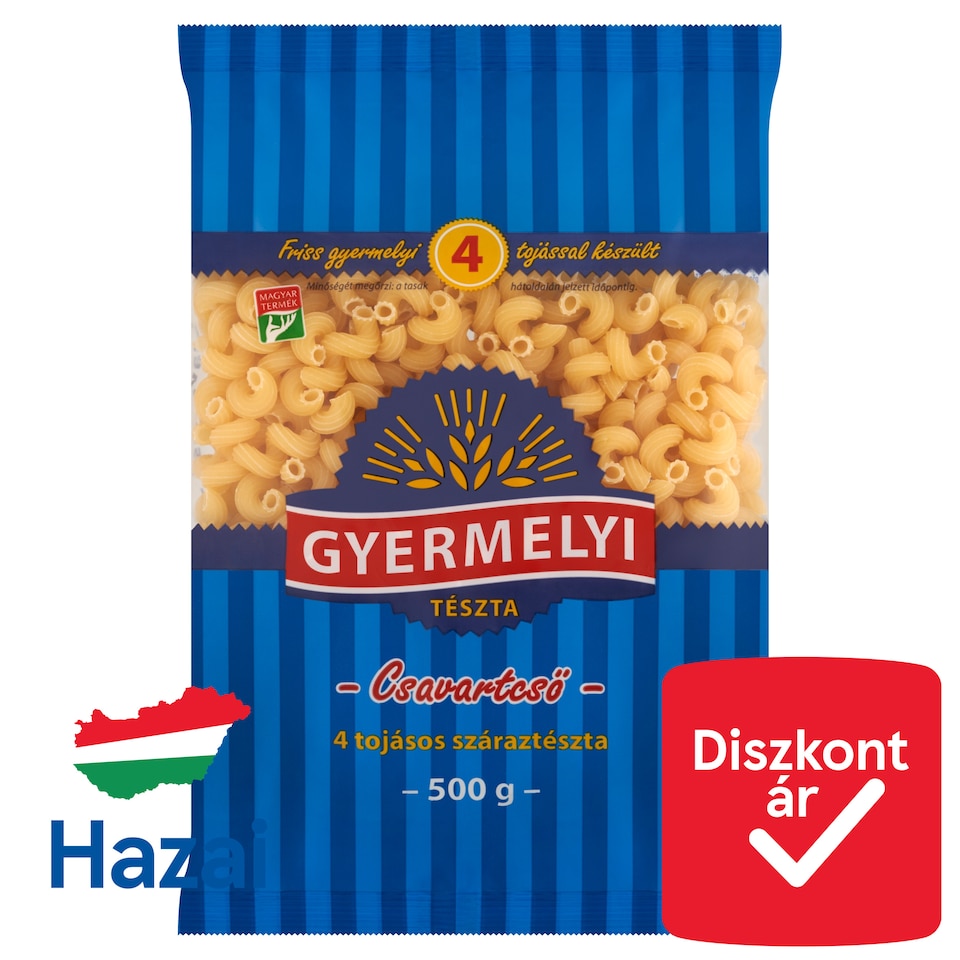 Gyermelyi Thick Twisted Dry Pasta with 4 Eggs 500 g