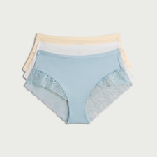 F&F 3-Pack Lace Trim Briefs in Multi