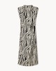 image 4 of F&F Zebra Print Tie Waist Sleeveless Midi Dress in Multi Brown