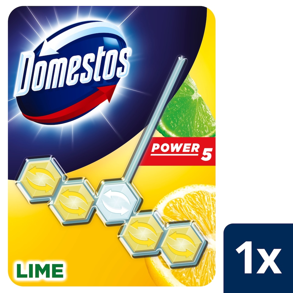image 1 of Domestos Power 5 Lime Rim Block 55G