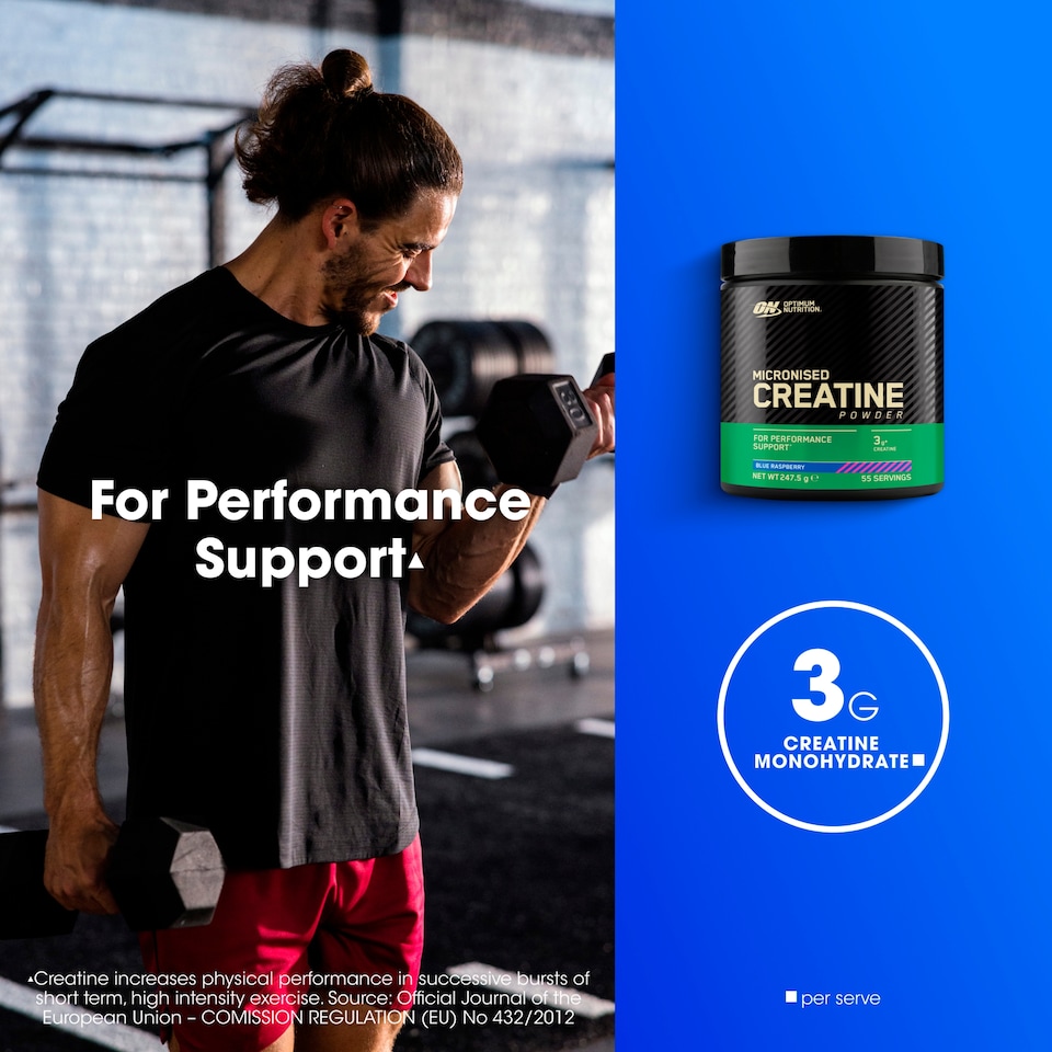 image 1 of Optimum Nutrition Flavoured Creatine Powder Blue Raspberry 247.5g