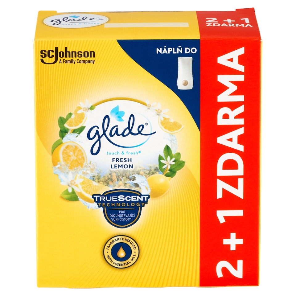 image 1 of Glade Touch & Fresh Fresh Lemon náplň aerosólový osviežovač vzduchu 3 x 10 ml